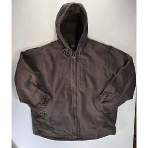 RedHead Sherpa Lined Brown‎ Canvas Thermolite XL Utility Hooded Fullzip Jacket